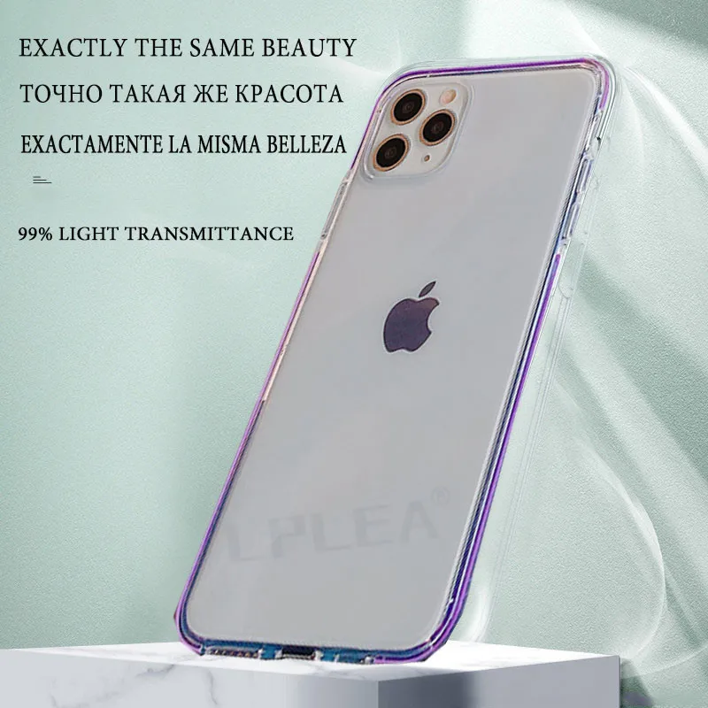 

Official Original Crystal Clear Shockproof Case For iPhone 11 Pro XS Max X XR 7 8 6 Plus SE 2020 Protective Silicone Back Cover