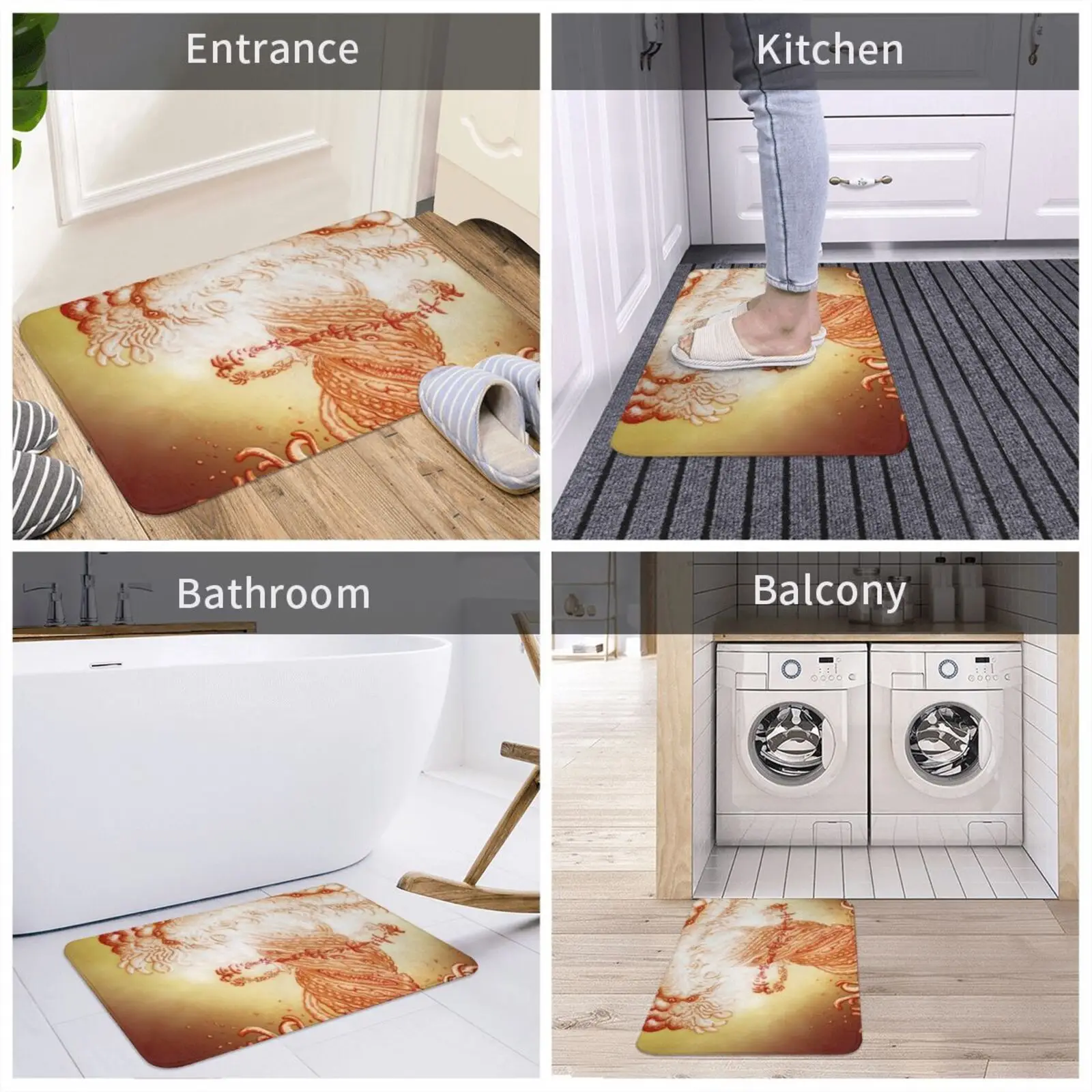 Горячая вспышка входной двери коврик для ванной Манеки Неко счастливый кот