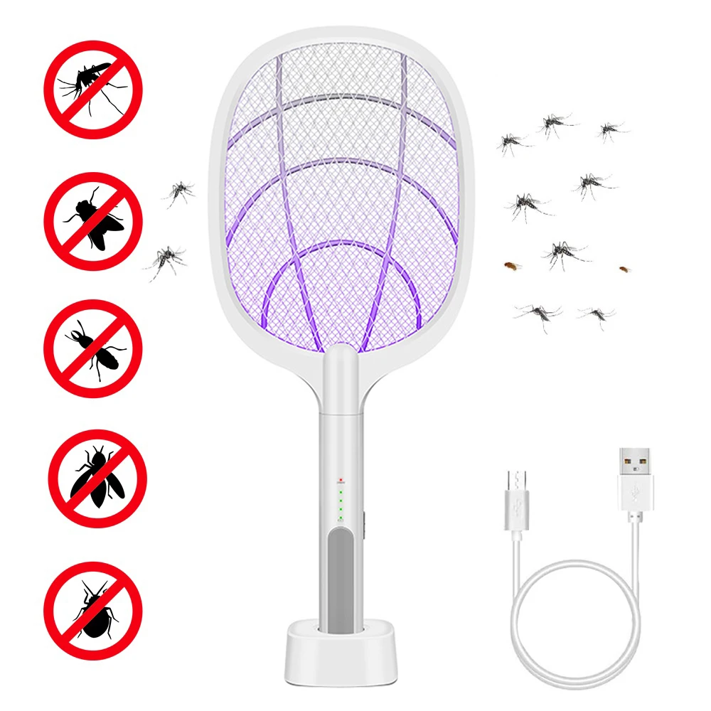 

Handheld Home Electric Fly Mosquito Swatter Racket Bug Racket Insects Killer Home Garden Pest Bug Anti Mosquito Fly Trap Lamp