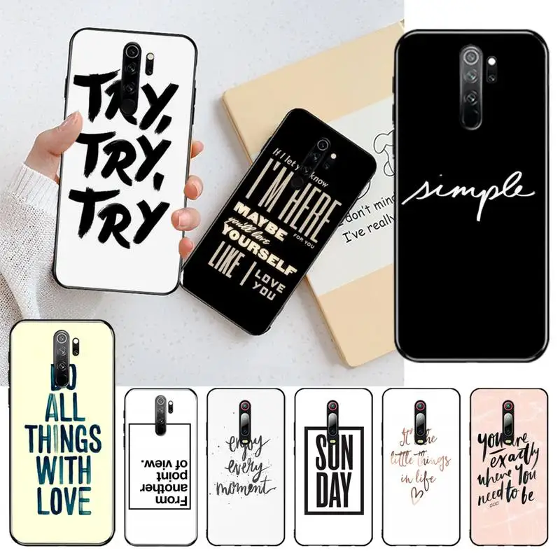 Простой вдохновляющий чехол для телефона с английским словом Redmi Note 9 8T 8A 7 6 6A Go Pro