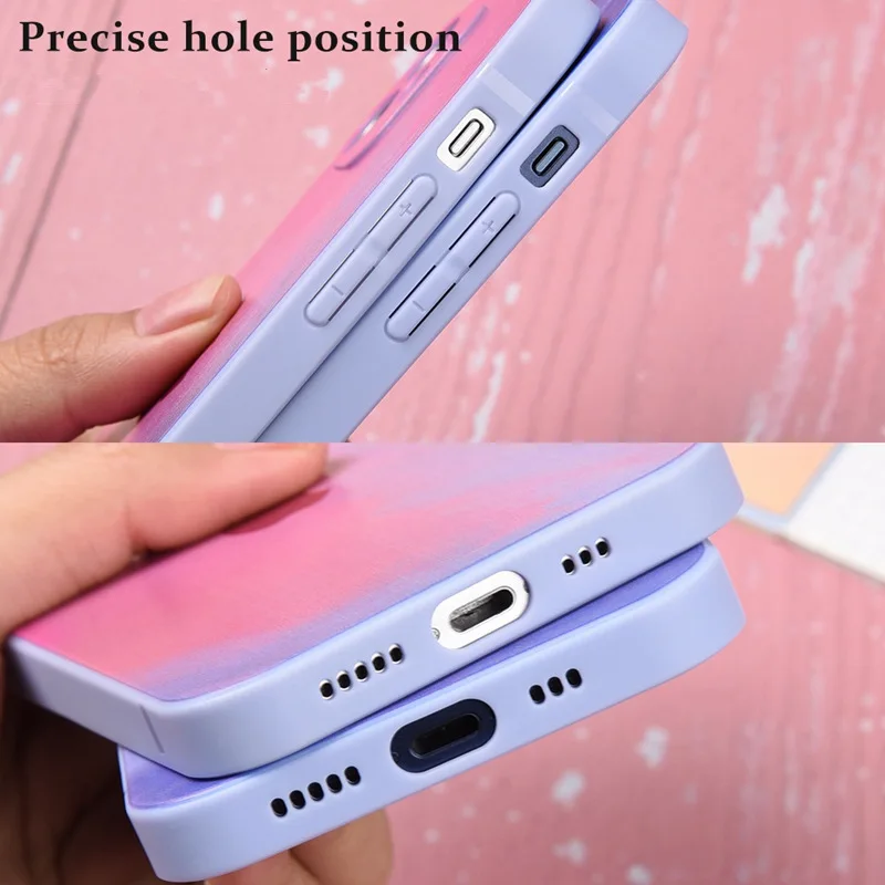 

Cell Phone Case for iPhone 11 12 Pro Max 12 Mini X XR 6 7 8 Plus Soft Silicone Protective Cover Phone Watercolor Shell