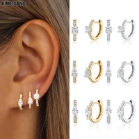 vintage gold silver filled huggie earrings women unusual cz zircon hoop earrings womans ear rings circle earings jewelry aretes