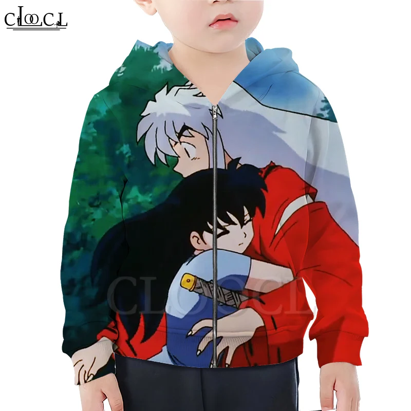 

CLOOCL японское аниме инуяся Детская осенняя верхняя одежда на молнии с капюшоном для мальчиков и девочек, 3D печати с капюшоном, верхняя одежда...