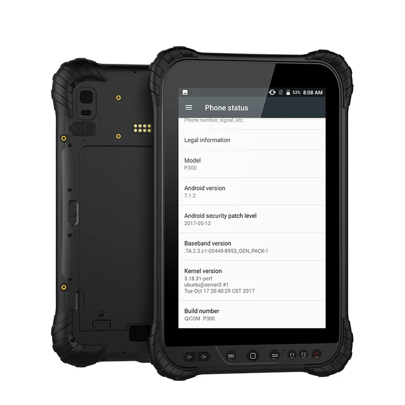 

QCOM P300 Android 8,1 IP67 Водонепроницаемый Восьмиядерный NFC 4G 8 дюймов прочный промышленный планшет