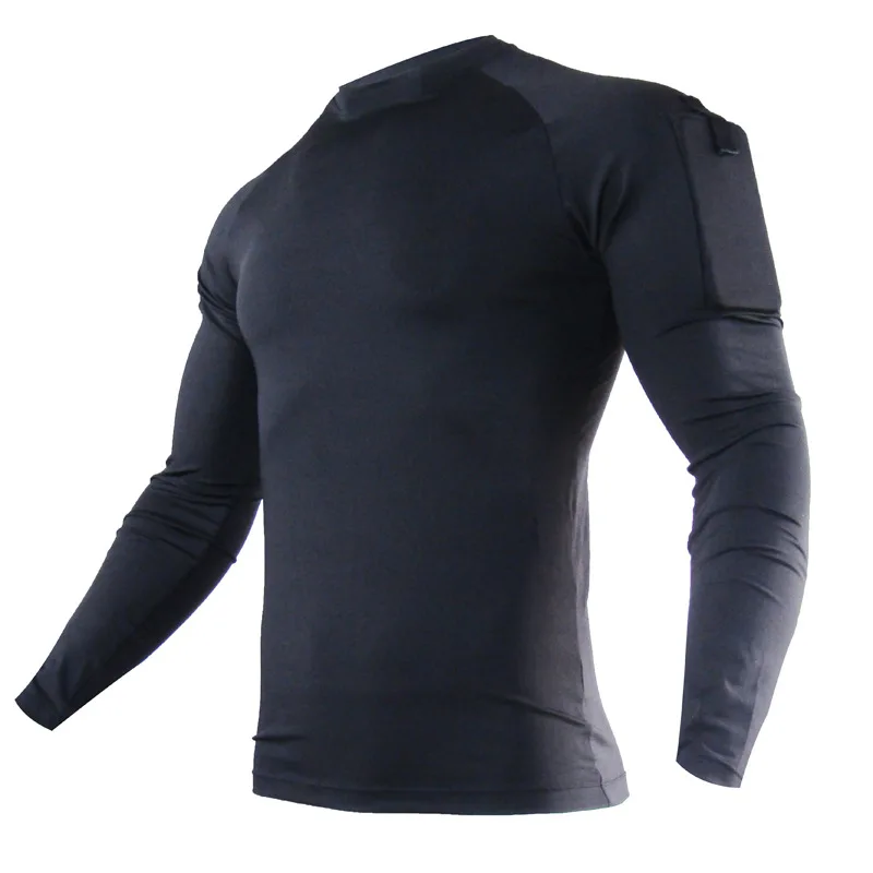 

New men's training long sleeve fitness suit tight T-shirt sweat absorption dry stretch T-shirt running shirt men's Sweatshirt