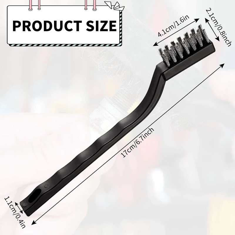 

14 Pcs Mini Stainless Steel Wire Brush Brass and Nylon Bristle for Cleaning Welding Slag Rust Wire Bristle Brush Set