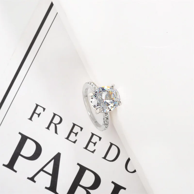 ZYZQ High Quality Micro Paved Finger Ringd For Women With Shiny Oval Cubic Zircon Stone Wedding Engagement Bridal Rings Jewelry | Украшения