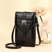 stylish ladies crossbody bag simple mobile phone purse crocodile pattern female clutches designed shoulder bags for women new