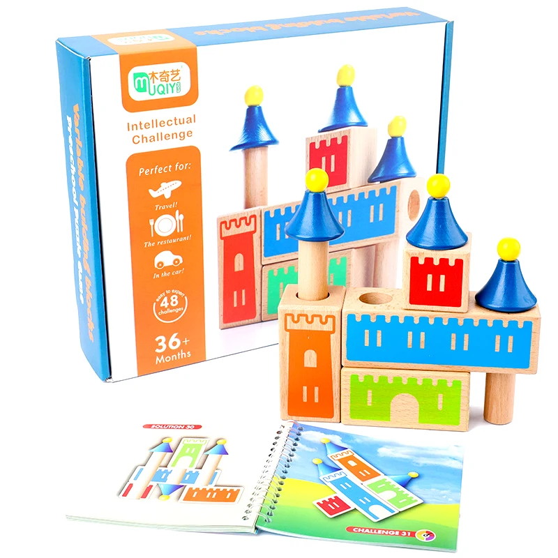 Variety Dream Castle Wooden Building Blocks 48 Levels Intellectual Games Logic Thinking Training Children's Educational Toys | Игрушки и