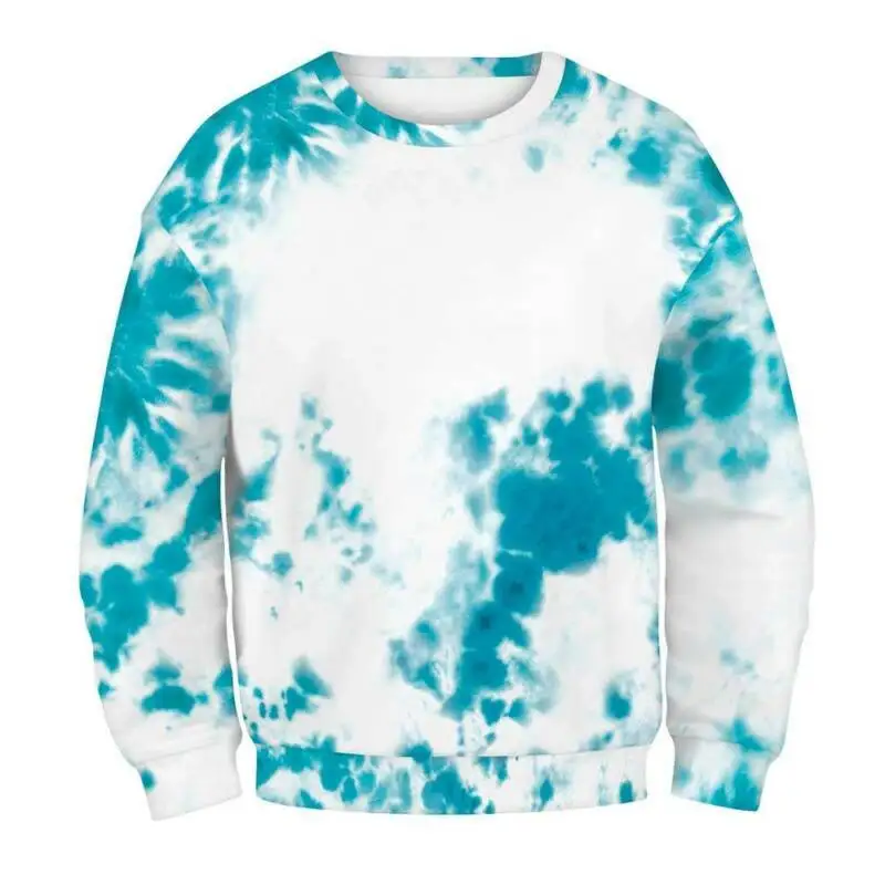 

Women's Multicolor Casual Tops Round Neck Long Sleeve Tie Dye Sweatshirts