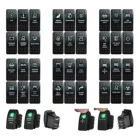 Зеленый светодиодный переключатель SPST с подсветкой, 12 В, 20 А, включение и выключение, для Carling Contura, замена кулисного переключателя для лодки