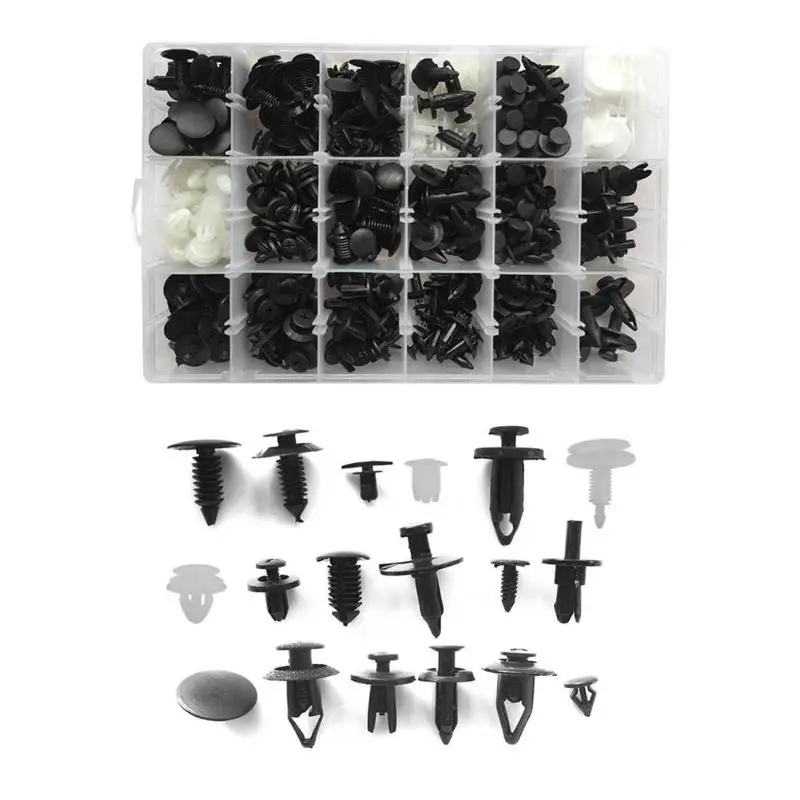 415 шт./компл. пластиковая панель двери автомобиля штифт с заклепками и пряжкой