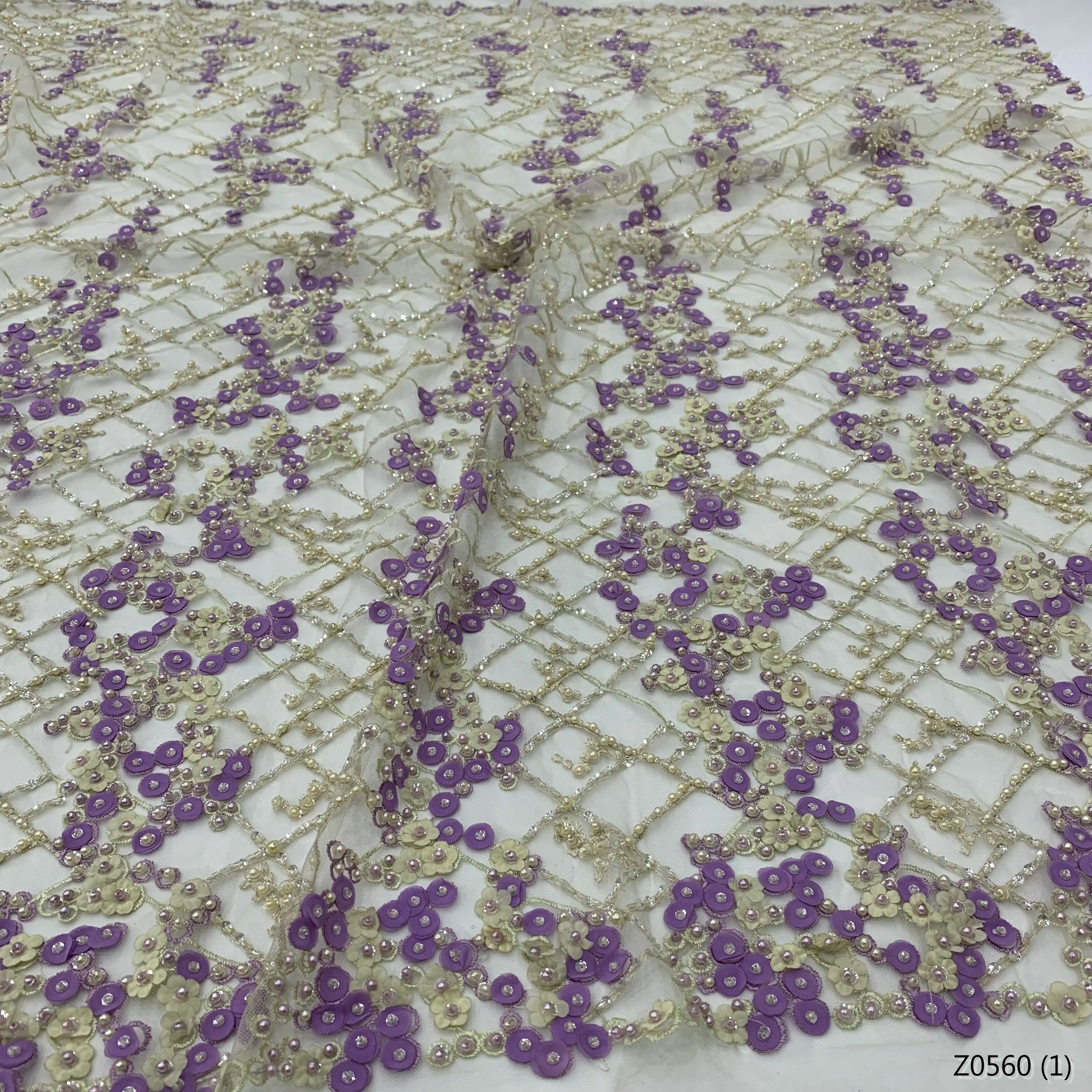 

Фатиновые кружева ручной работы, элегантные вышитые фатиновые кружева с жемчугом отличного качества