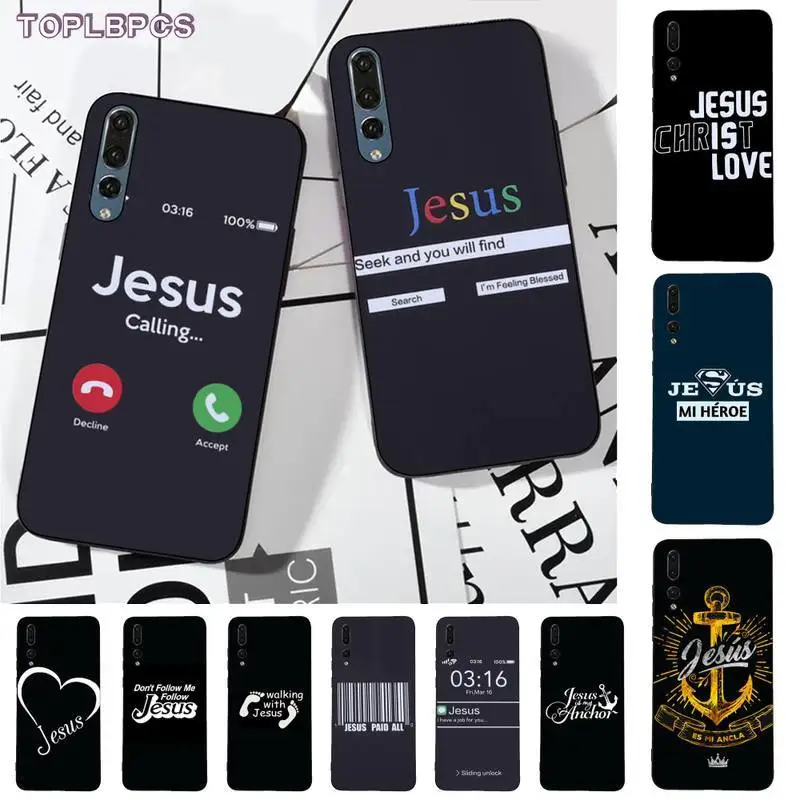 

TOPLBPCS Jesus Christian Faith Cross Admire Coque Shell Phone Case for huawei P8 P9 p10 p20 P30 P40 pro lite psmart 2019