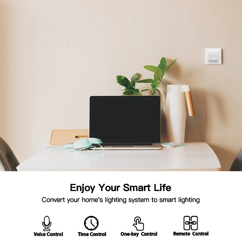 Умный настенный выключатель с поддержкой Wi-Fi и Google Home | Безопасность защита