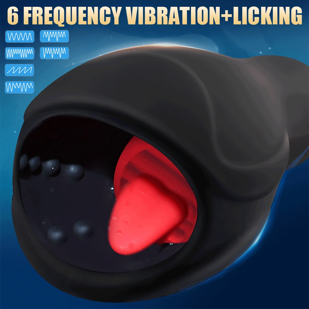 

Sex Toy Male Peni Vibrating Massager with Licking Tongue Exercise Licking Cup Adult Endurance Exercise Penis Delay Trainer