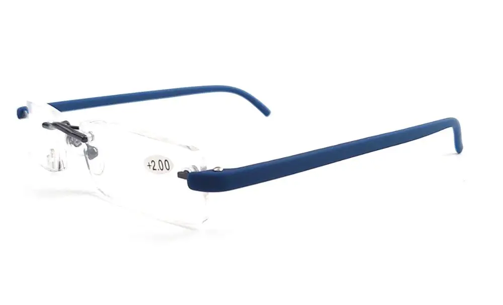 

reading glasses with case male glasses female transparent glasses Rimless reading glasses + 1 magnifying glasses
