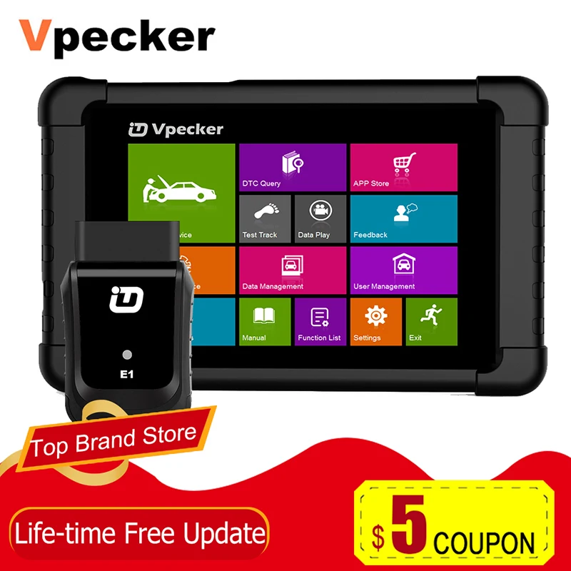 Vpecker E1 Профессиональный сканер автомобильный Wi-Fi OBD2 сканер полная система SRS ABS DPF EPB сброс масла OBD Автомобильный диагностический инструмент