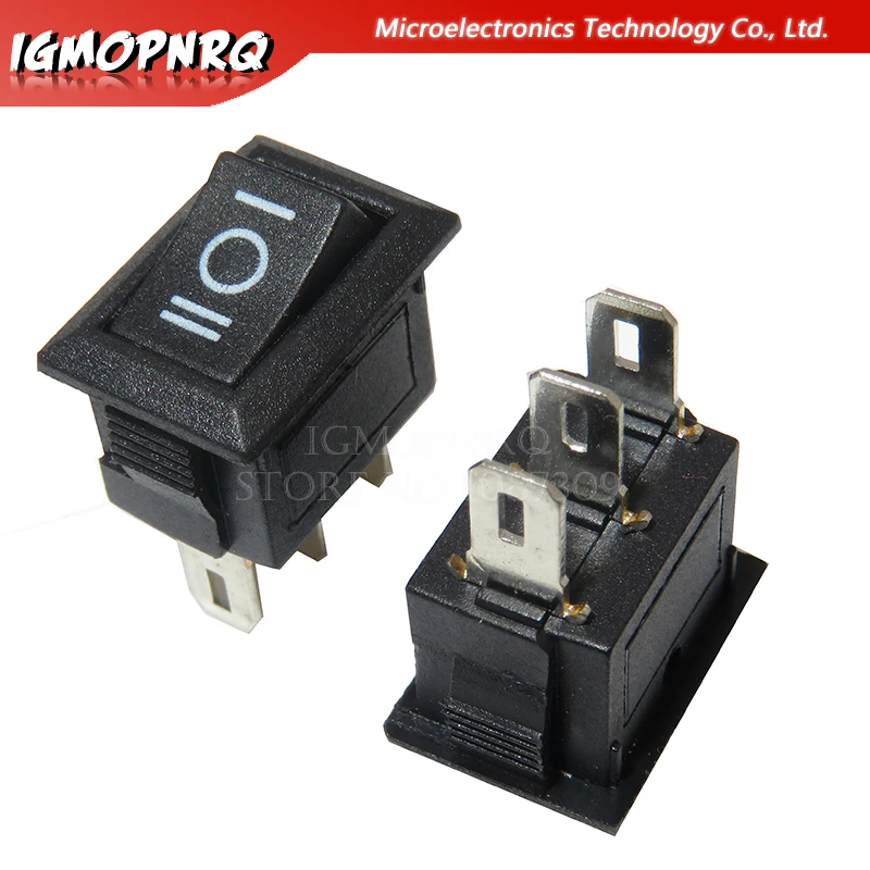 Фото Кнопочный переключатель 10x15 мм SPST 2Pin 3pin 3A 250V KCD11, 10 шт., кнопочный переключатель 10 мм * 15 мм, черный, красный и белый №1