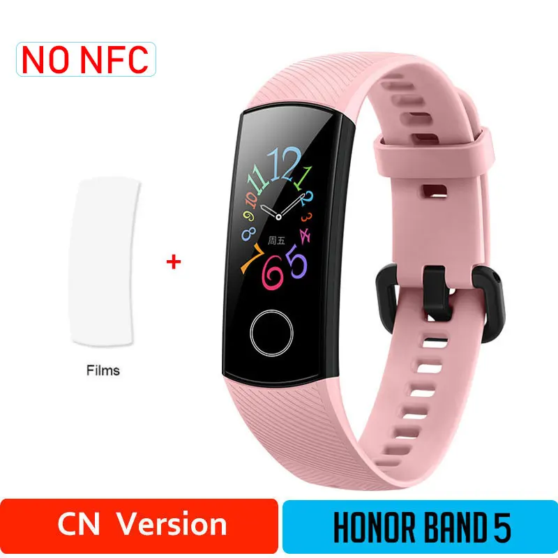 PinkStandard5 add F Глобальная версия Honor Band 5 браслет с кислородом крови смарт-трекеры активности Bluetooth умный Браслет мониторинг сердечного ритма - Цвет: PinkStandard5 add F