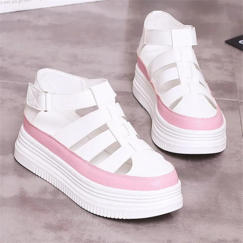 Кроссовки женские на платформе повседневная обувь танкетке высокий каблук с