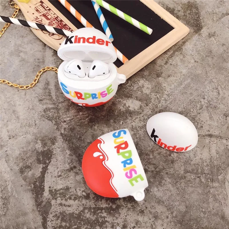 Горячие kinder Веселые яйца беспроводные bluetooth наушники чехол для AirPods 2 1 шоколадная коробочка с сюрпризом 3D мягкая силиконовая гарнитура coque крышка