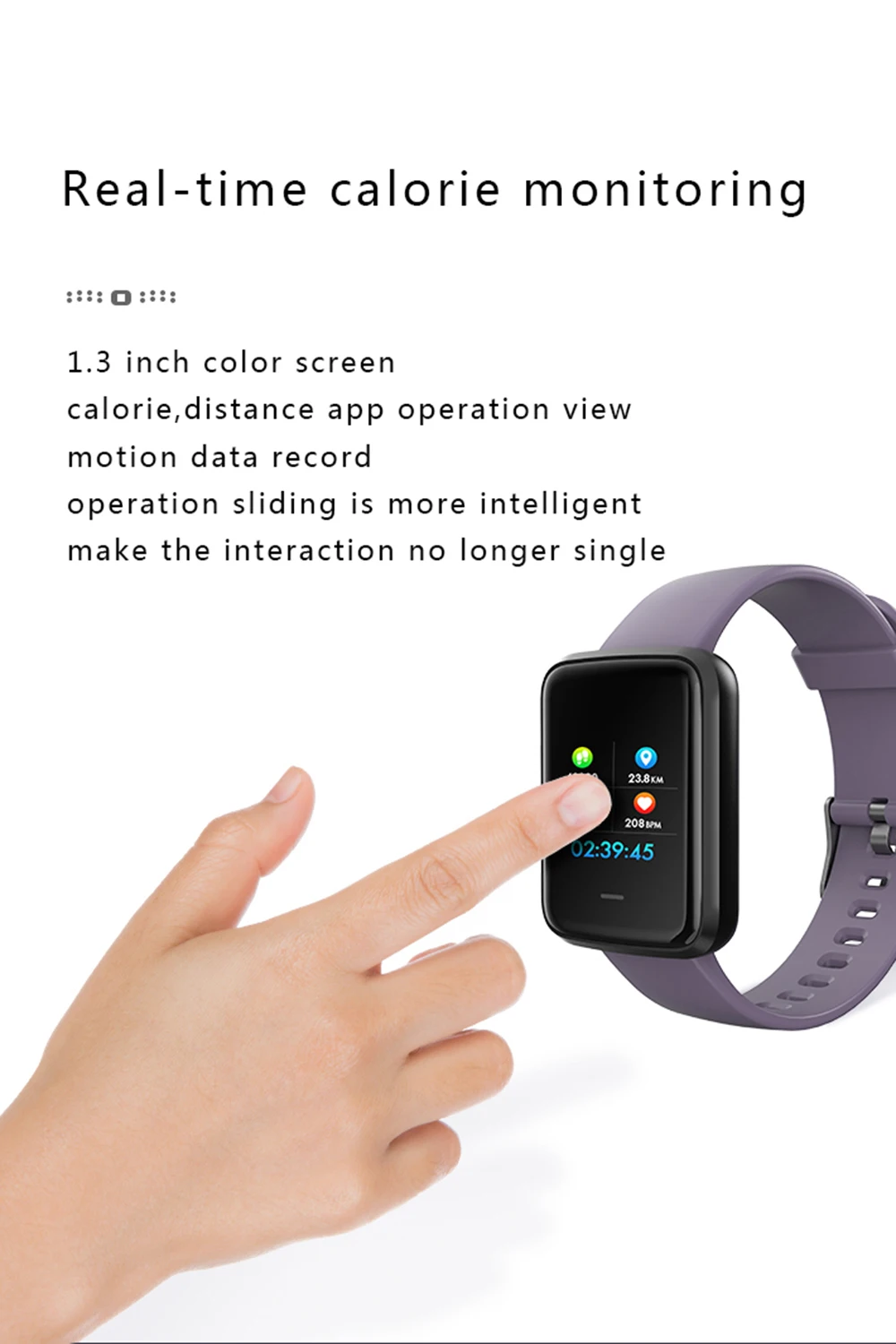 H19 Smart Bracelet 1.3&quot Large Color Screen Heart Rate Blood Pressure Health Monitoring Waterproof Bt Sports Watch Multi-Language |
