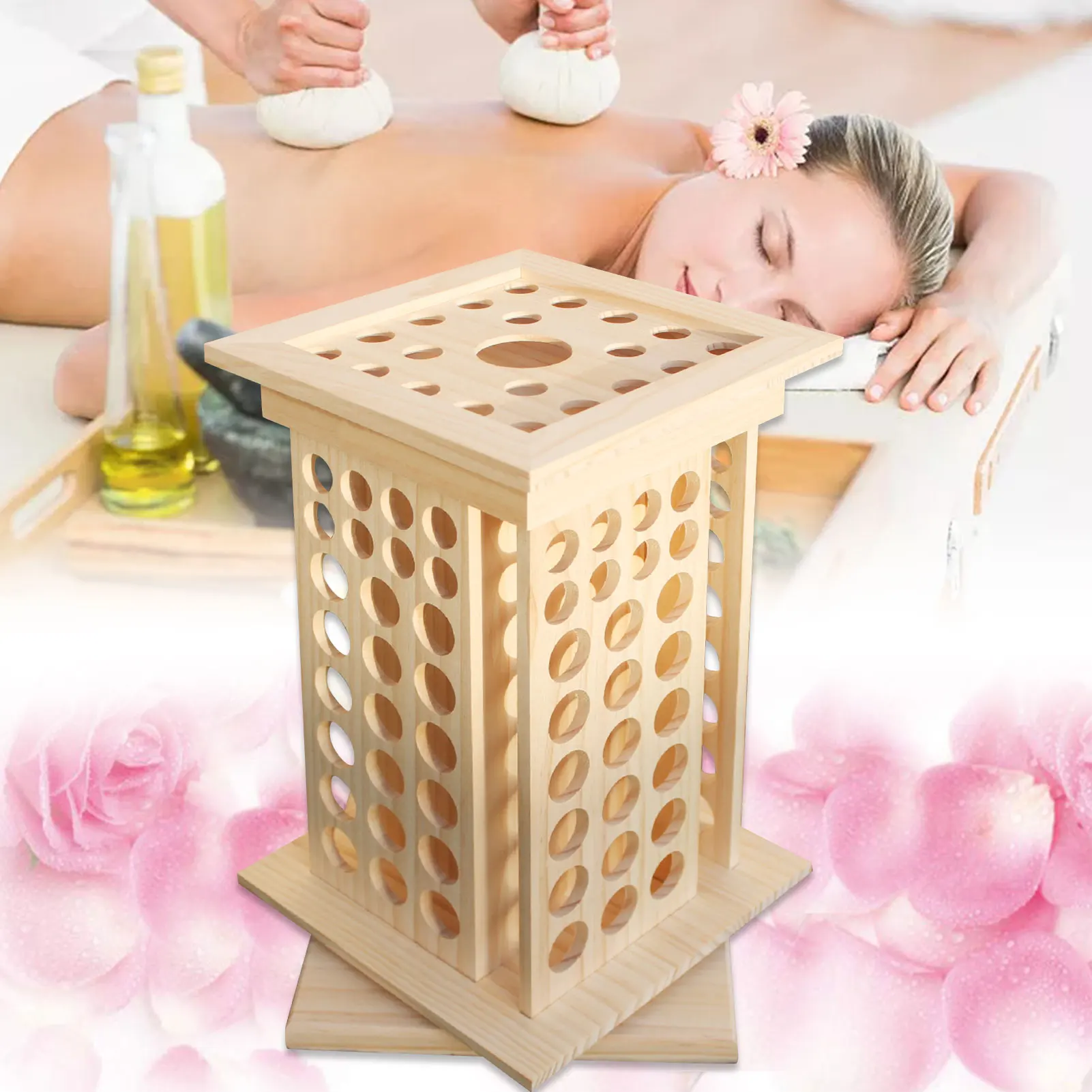 

Hot Sale!2020 Essential Oil Display Stand Sample Rotatable Storage Rack Home Decoration Room Table Storager Organizers