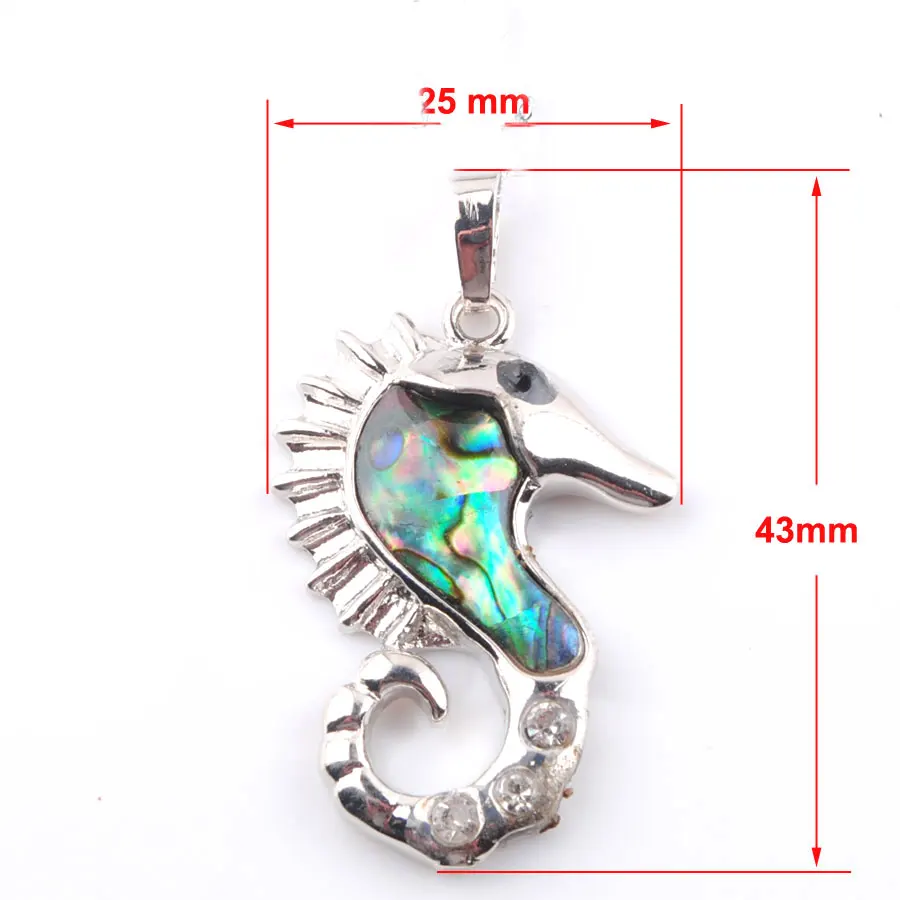 

WOJIAER Natural Colourful New Zealand Abalone Shell Pearl Necklaces&Pendants Boho Hippocampus Beads Women Jewelry PN3649