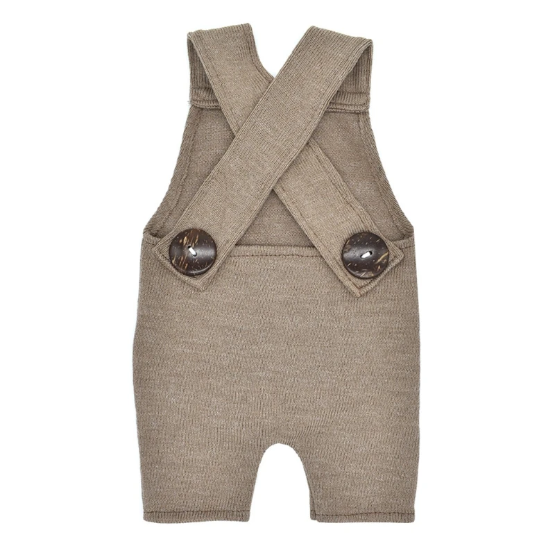 

40JC Newborn Photography Prop Button Overalls Pants Baby Photo Romper Outfit