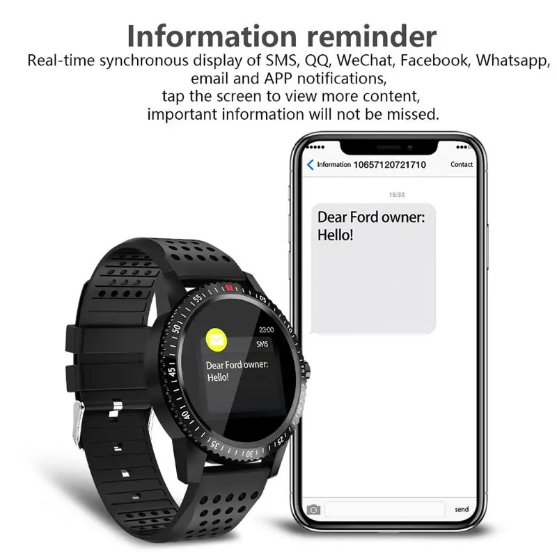 t1 smartwatch ip67 waterproof wearable device heart rate monitor color display smart watch for android ios 30 days standby free global shipping