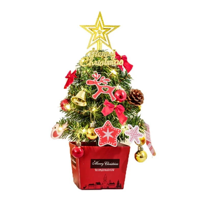 

Мини искусственная настольная Рождественская елка со светодиодной гирляндой, 30/40 см