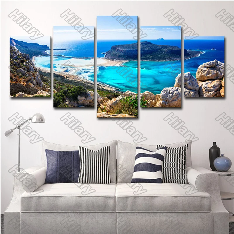 

Poster Seascape-Beach Canvas Painting 5Pcs Wall Art Customizable Decoration for Living Room and Bedroom Frameless Style