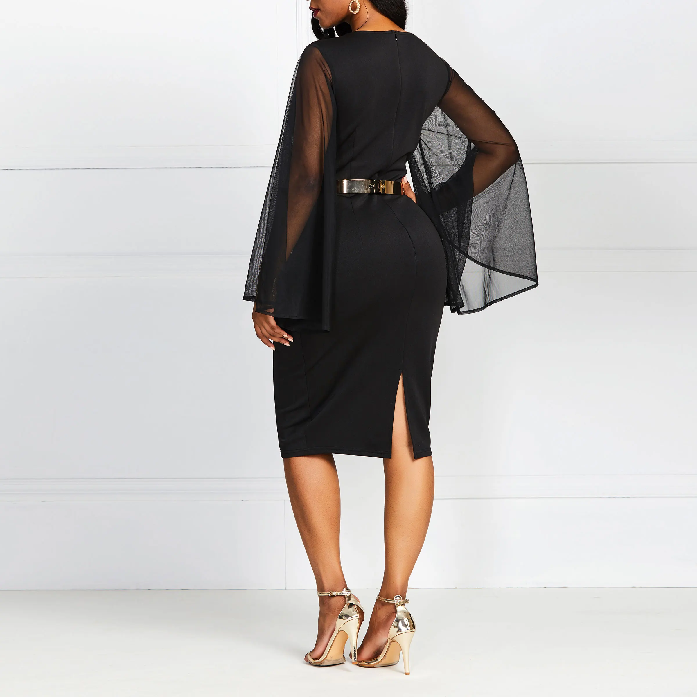 Элегантное Черное Платье в африканском стиле размера плюс винтажное летнее