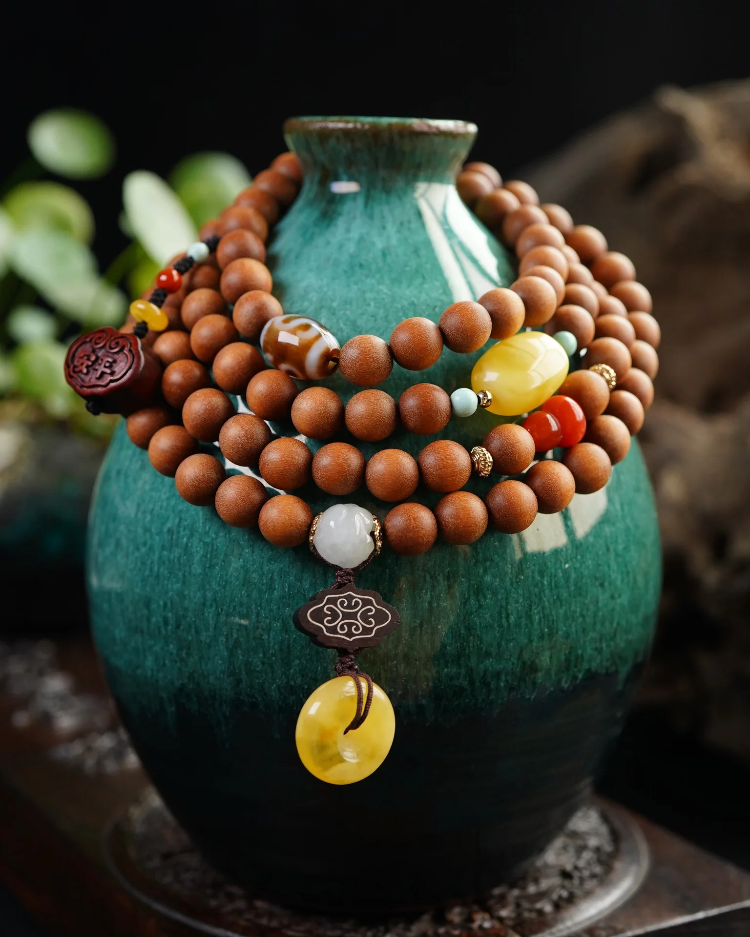 

Jewelry Beeswax Duobao bracelet armband heren Authentic Indian Mysore Laoshan sandalwood Buddha beads bracelet