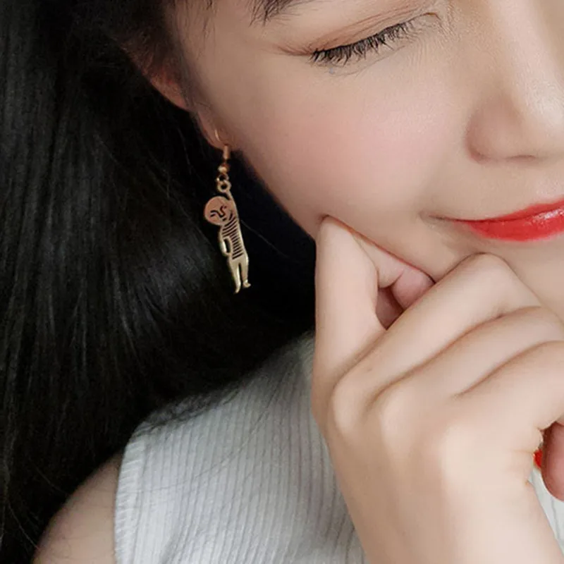 Серьги ручной работы в виде одиноких злодеев забавные уникальные пустотелые