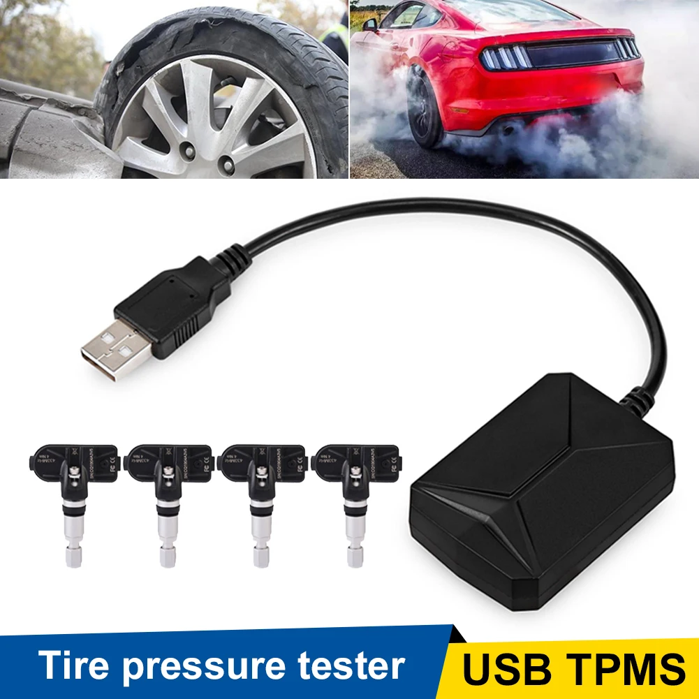 

Tire Pressure Monitoring System USB TPMS Tire Pressure Temperatue Monitor with External/Internal Sensors for Android Car Stereo