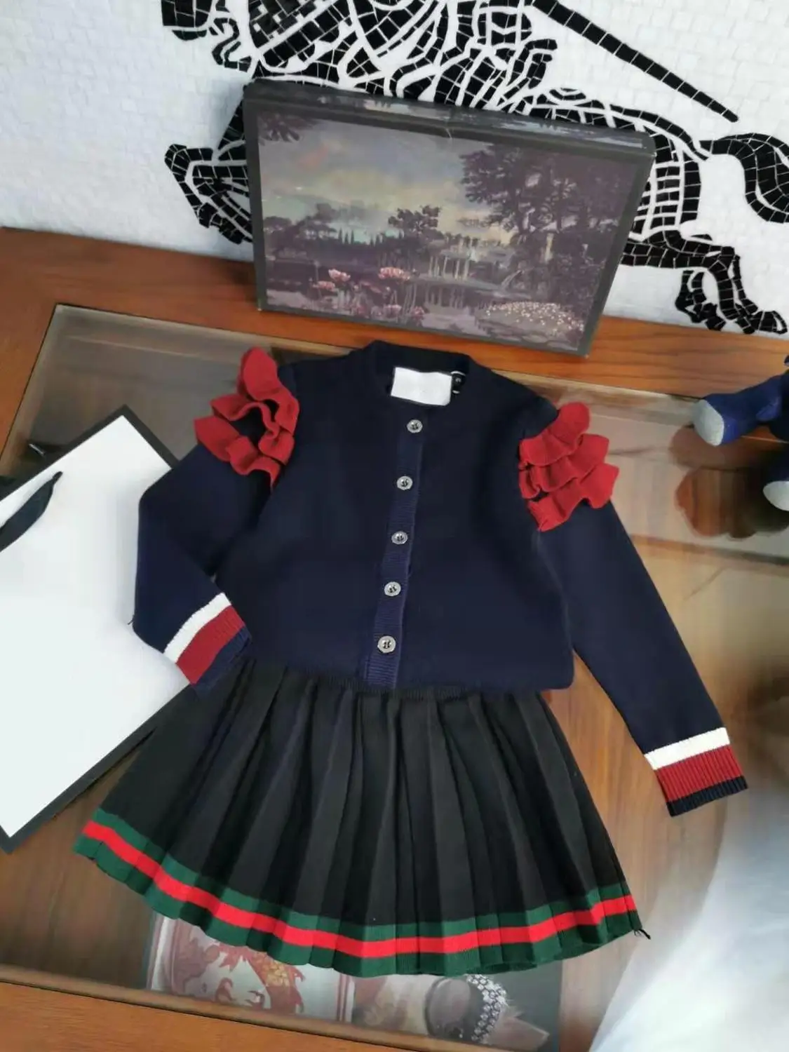 Luxury Brand Design Girls childrens Sets fashion the newest style Purplish blue 3-7t | Детская одежда и обувь