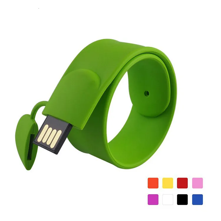 Оптовая продажа силиконовый браслет подарок диск USB Flash Drive16g 32g Модный флэш