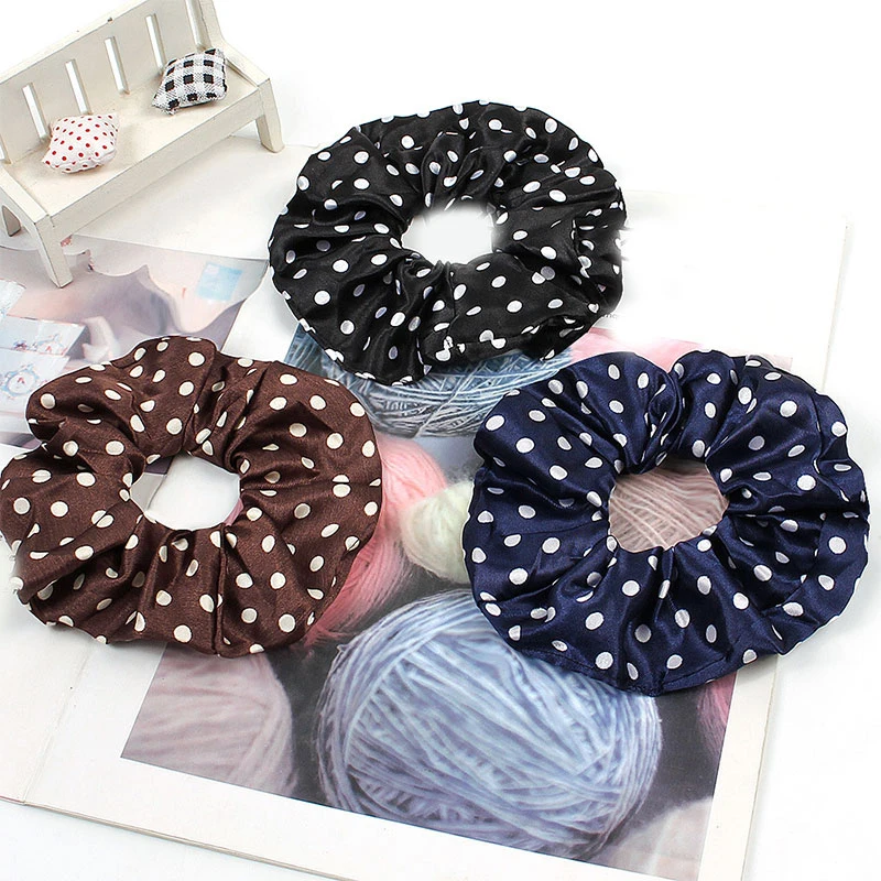 1 шт. сатин в горошек эластичная резинка для волос аксессуары волос| |