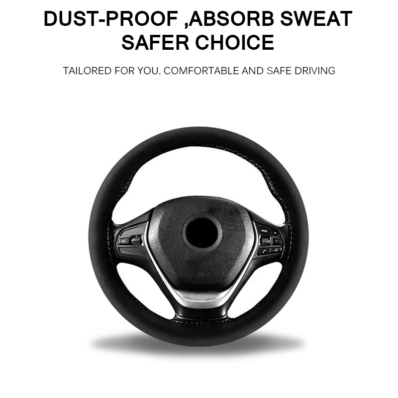 AOZBZ замшевая ткань чехол рулевого колеса автомобиля противоскользящая Оплетка