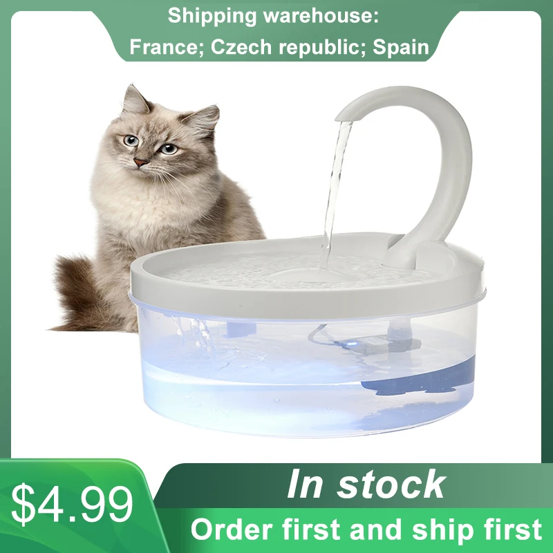 

2L Pet Cat Water Fountain USB Automatic Dog Drinking Fountain With LED Light Drinker Feeder Pet Drinking Fountain Dispenser