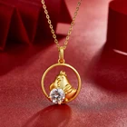 BOEYCJR 12 китайского зодиака 925 серебро 1ct F цвет Муассанит VVS Элегантное свадебное ожерелье с подвеской для женщин Подарок на годовщину