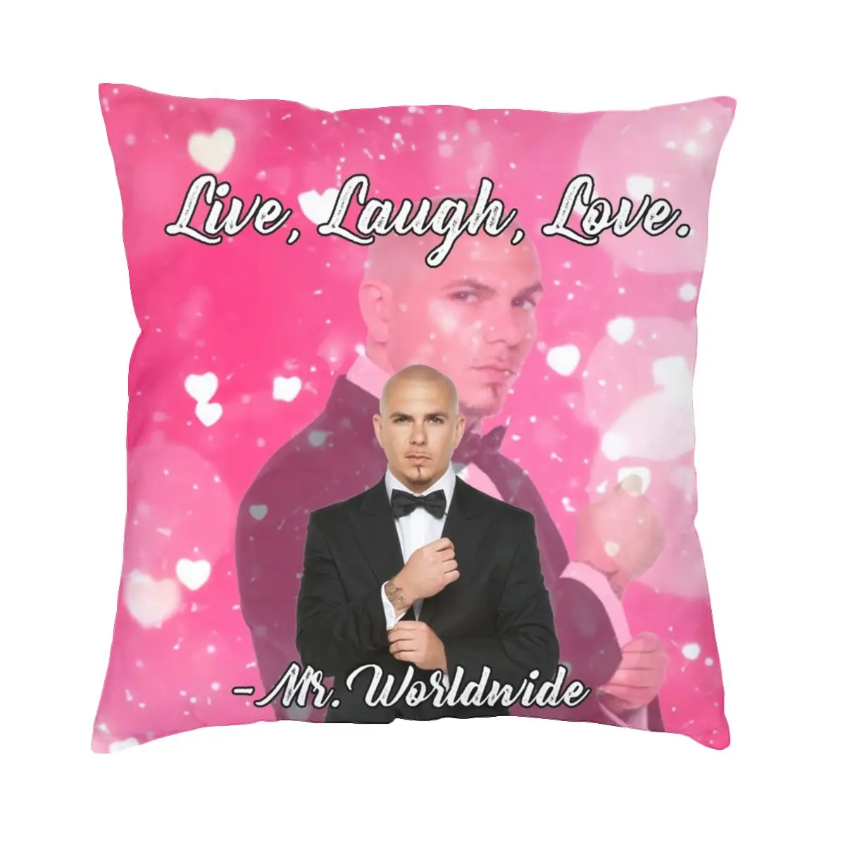 Mr. Worldwide говорит что живее смеется любовь розовый чехол для подушки наволочка с