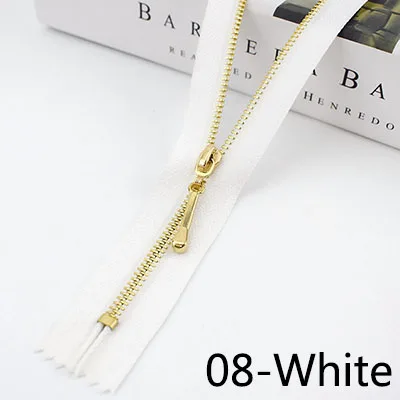 08-White Meetee 10/20 штук 20/30 см 3# металлическая молния с закрытым концом Автоматическая блокировка язычок молнии голова Декор DIY сумка кошелек швейной по индивидуальному заказу аксессуар - Цвет: 08-White