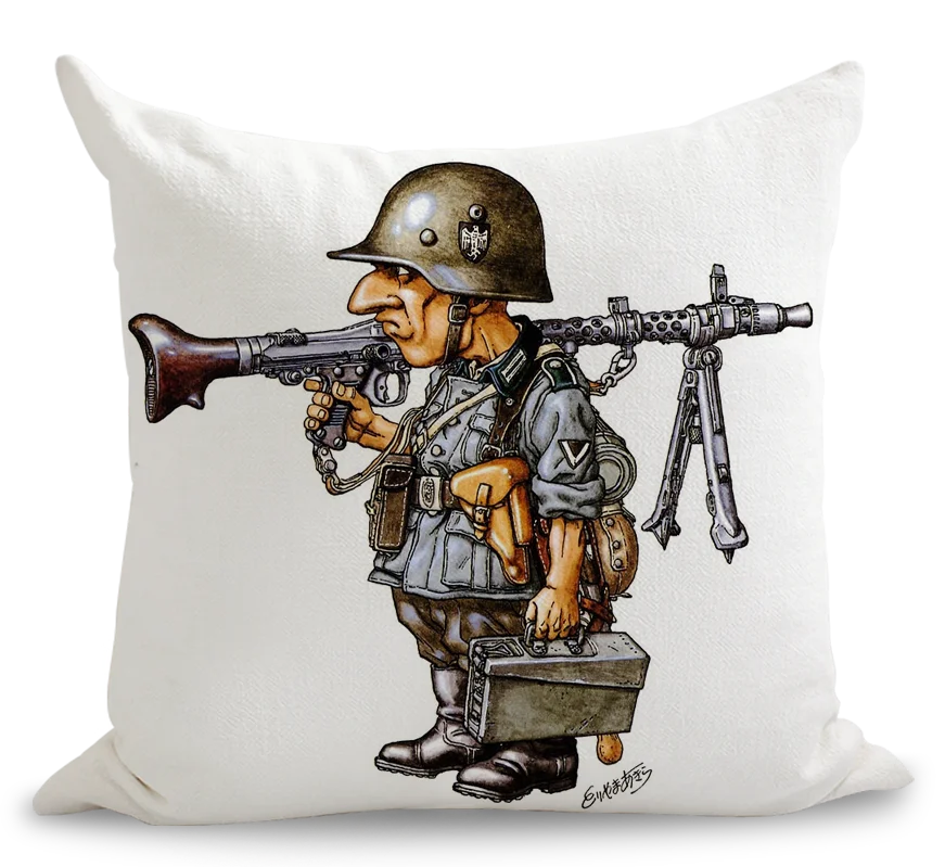 Акира Торияма WW2 солдат подушка в стиле комиксов евро крышки декоративные