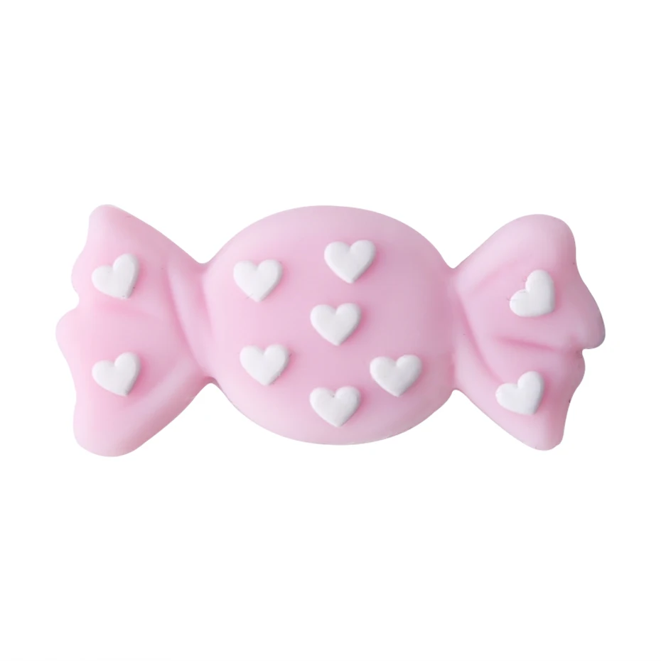 candy pink Let'S Make/1 шт., силиконовый прорезыватель, бусины, Шестигранник, Прорезыватель для зубов, маленькие грызуны, мультфильм, жемчуг, 0-12 месяцев, силиконовая погремушка, детский Прорезыватель - Цвет: candy pink
