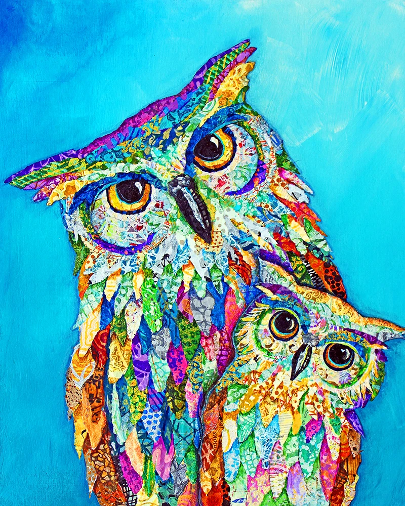 

《Owl mother and daughter》 picture painting by numbers home decor birthday present quadros decorativos