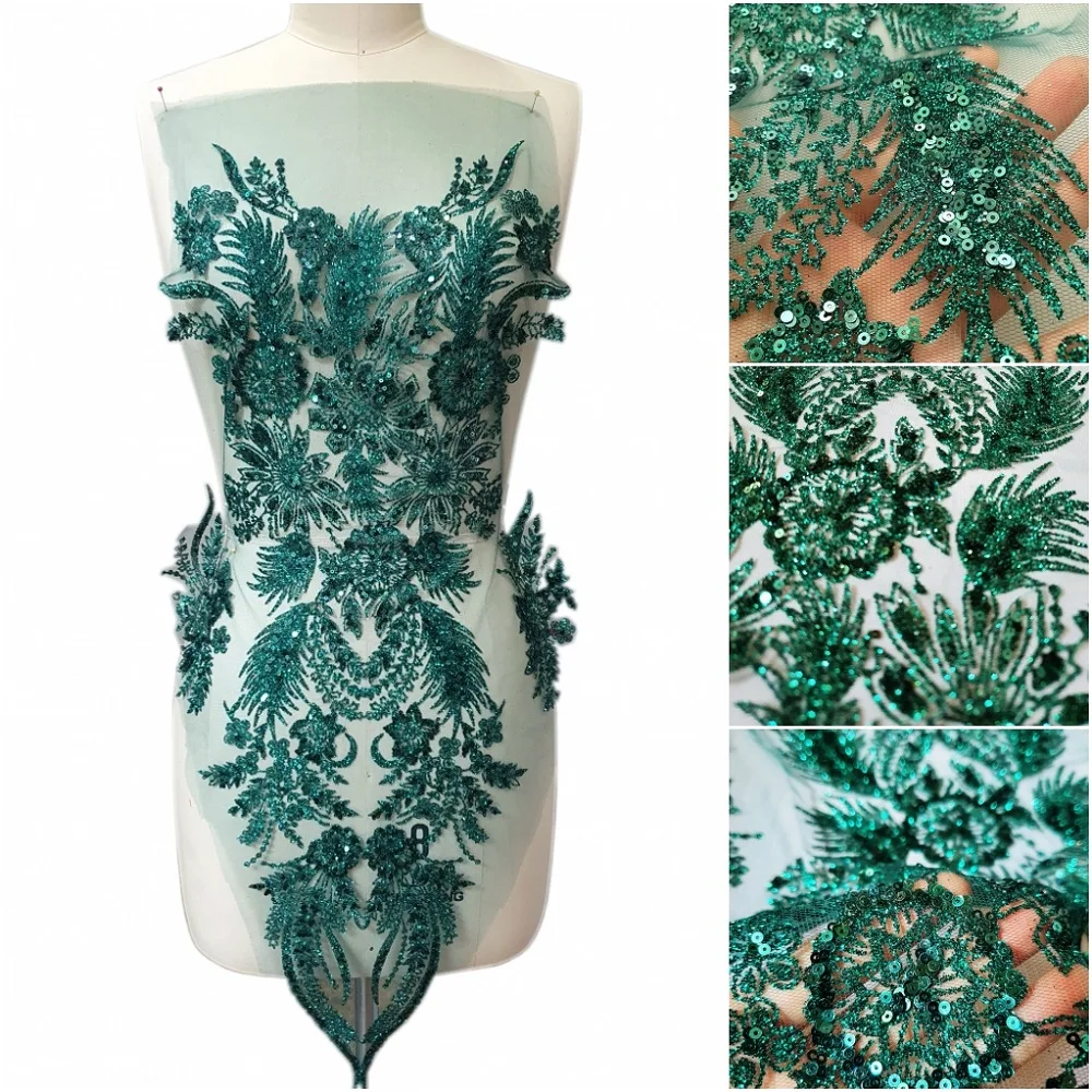 Блестки зеленая палочка на сетке африканская нигерийская ткань пришивная