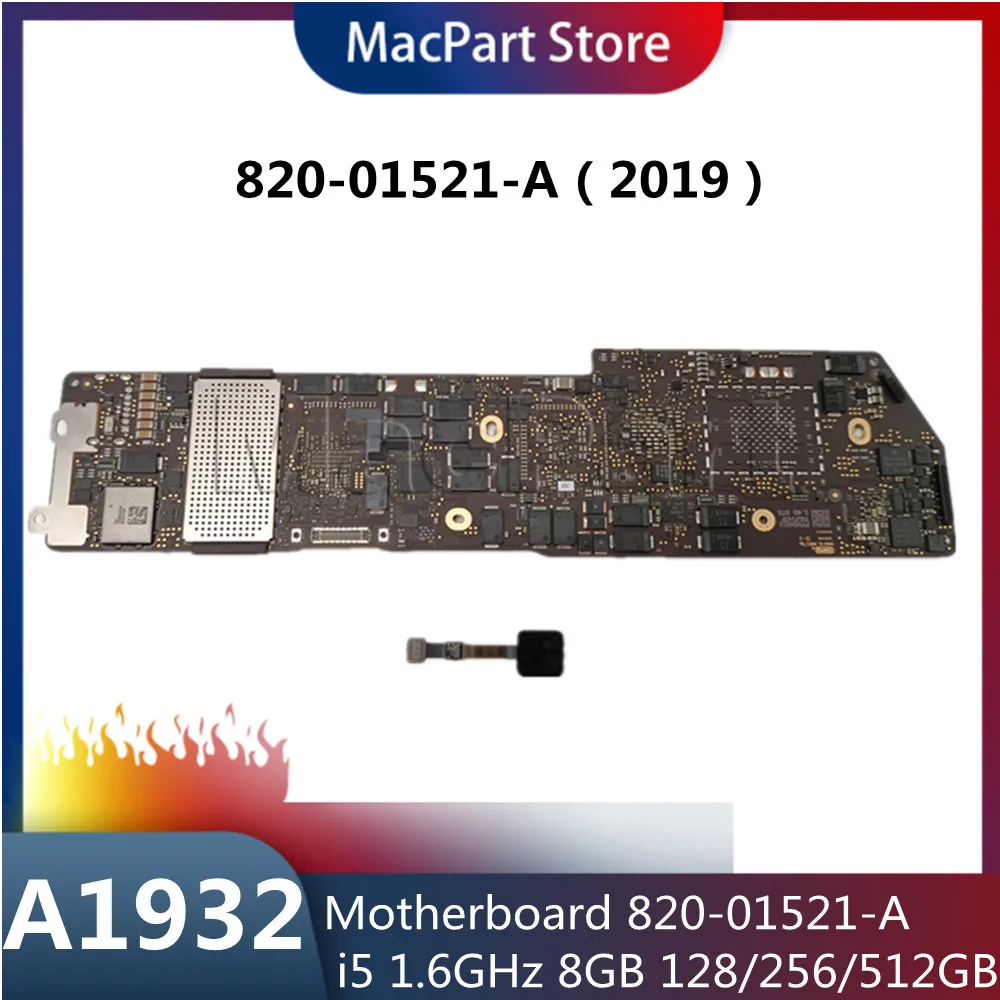 For Macbook Air 13&quot A1932 Logic Board Motherboard 820-01521-A/02 2019 with Touch ID Core i5 1.6 GHz 8GB 128/256/512GB EMC 3184 |